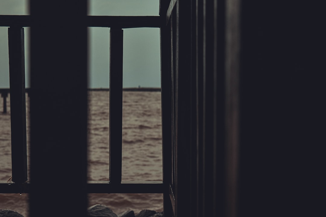 a view of a body of water through a window